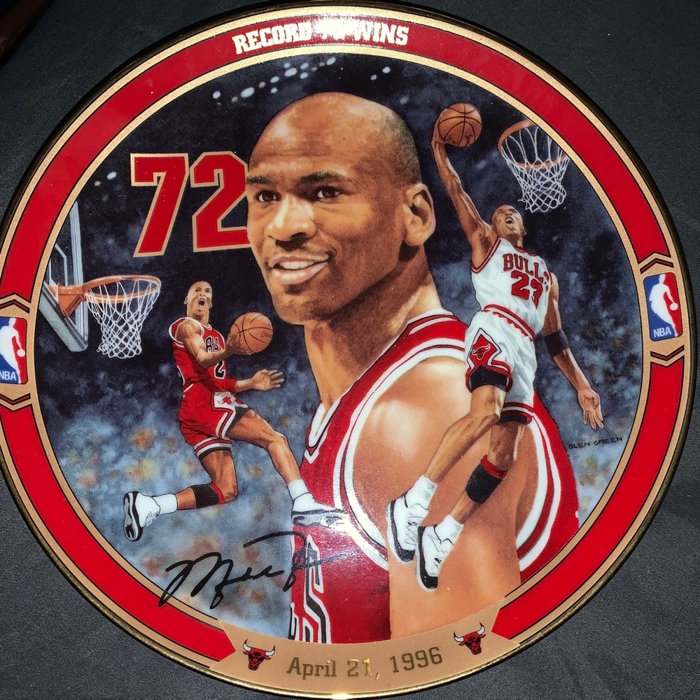 Vintage 1996 Michael Jordan "Record 72 Wins" Plate